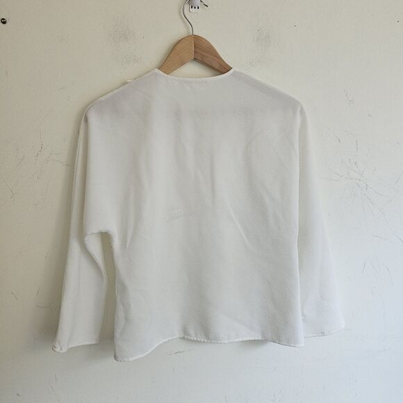 Maje White Viscose Blouse Size 1 – runs small, best fits US Women's XS. - Picture 9 of 9